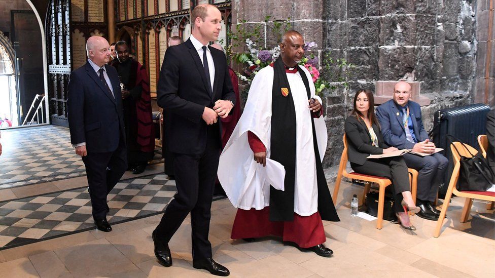 Prince William entering the cathedral