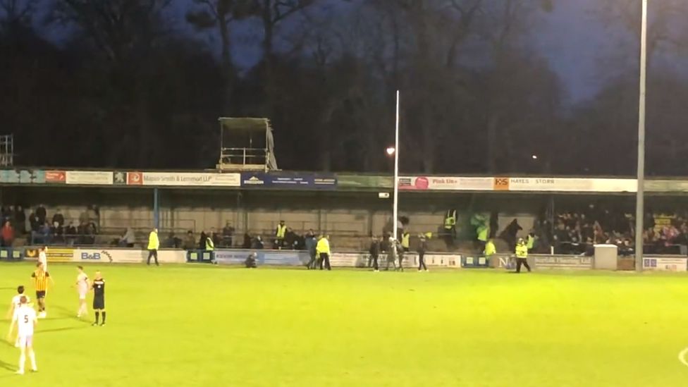 Reports of fighting at the King's Lynn Town FC match with Boston United