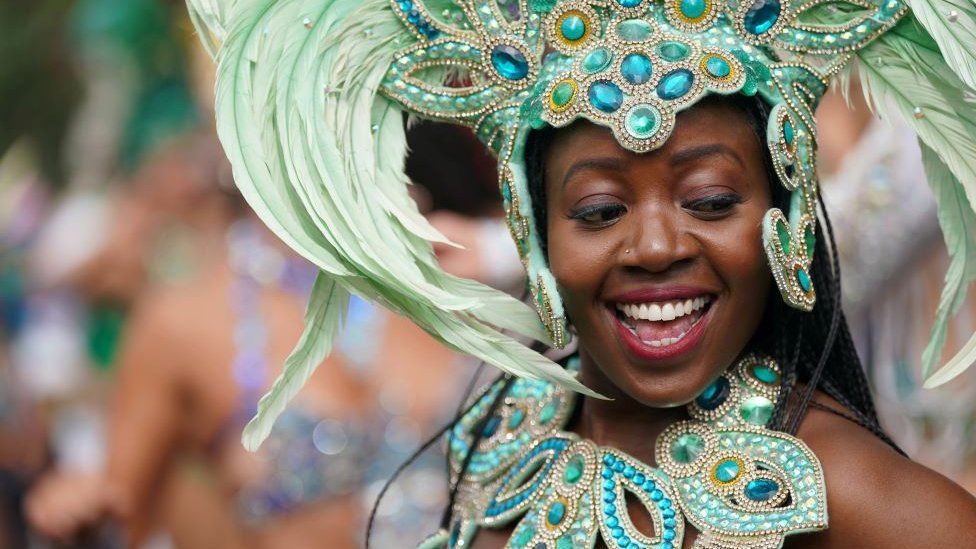 Performers at the Notting Hill Carnival in London,
