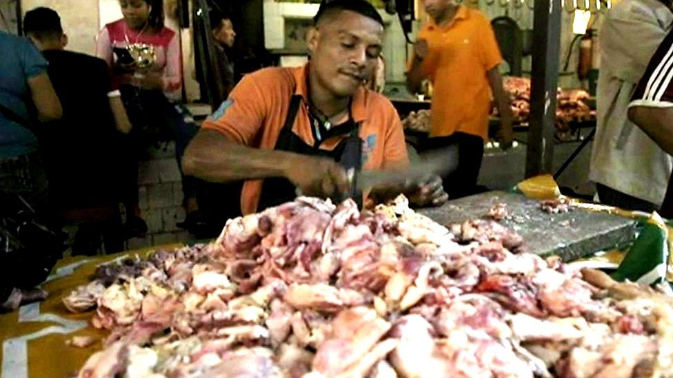 Venezuela meat market