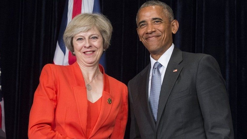 UK Prime Minister Theresa May and US President Barack Obama