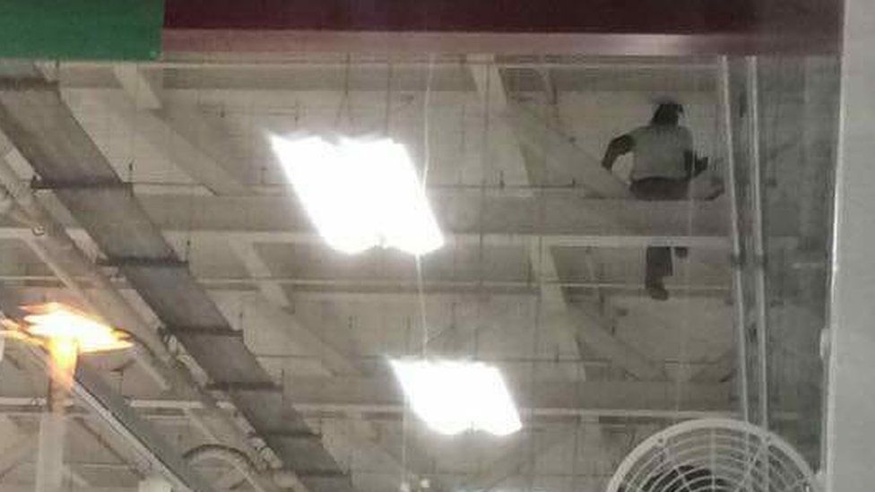 Man in Tesco roof space