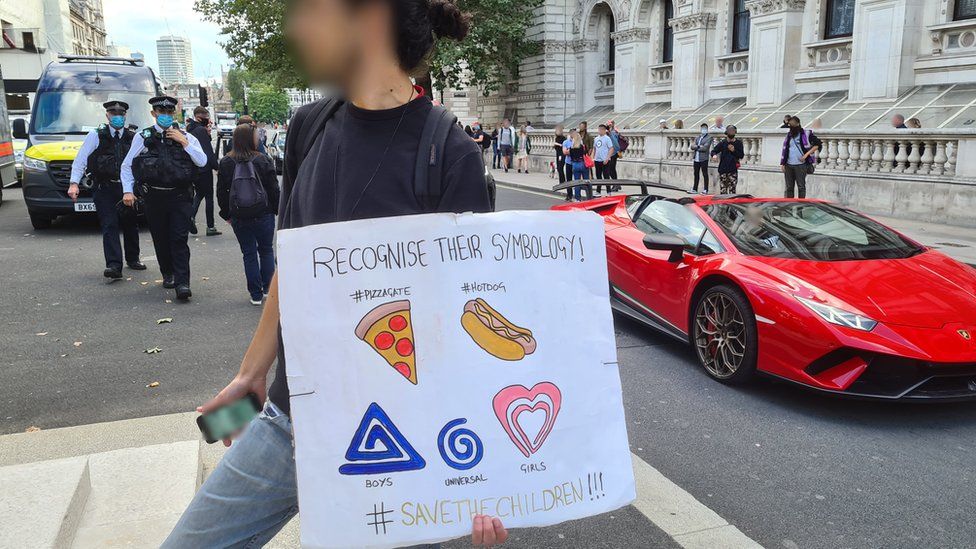 Image taken by a BBC reporter from a Save Our Children rally in London