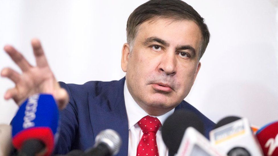 Михаил Саакашвили на пресс-конференции в Польше в 2018 году