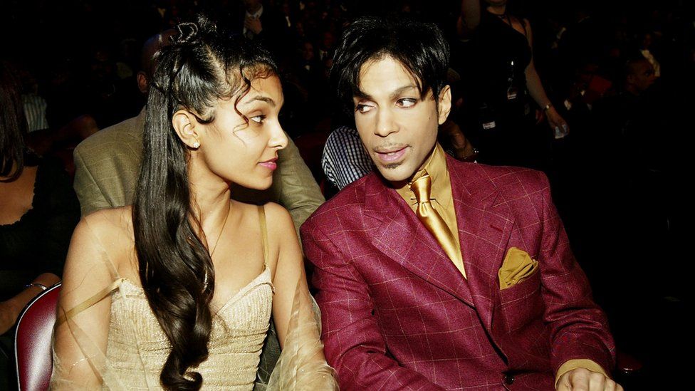 Musician Prince has reportedly Died at 57 on April 21, 2016. HOLLYWOOD, CA - MARCH 6: Singer Prince (R) and his wife Manuela Testolini sit in the audience at the 35th Annual NAACP Image Awards