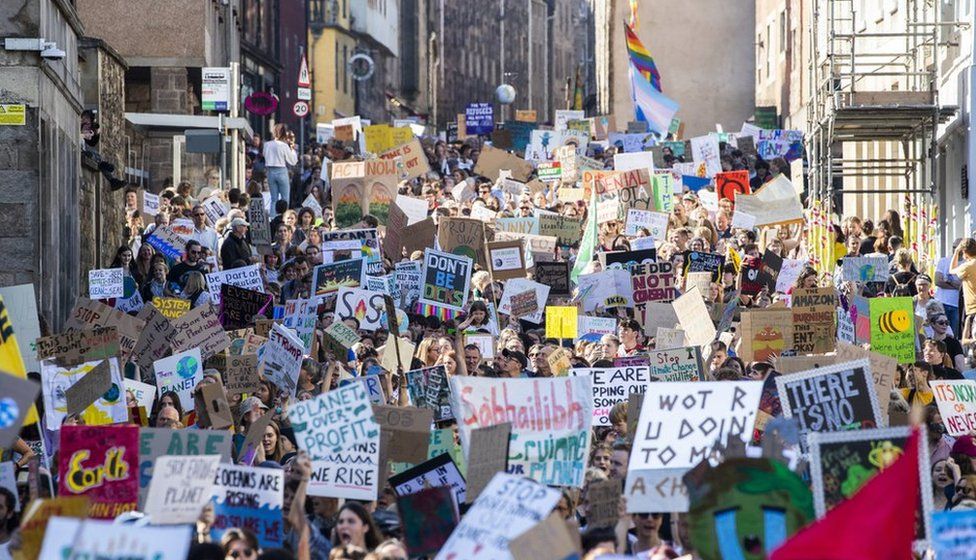 Protesters in Edinburgh