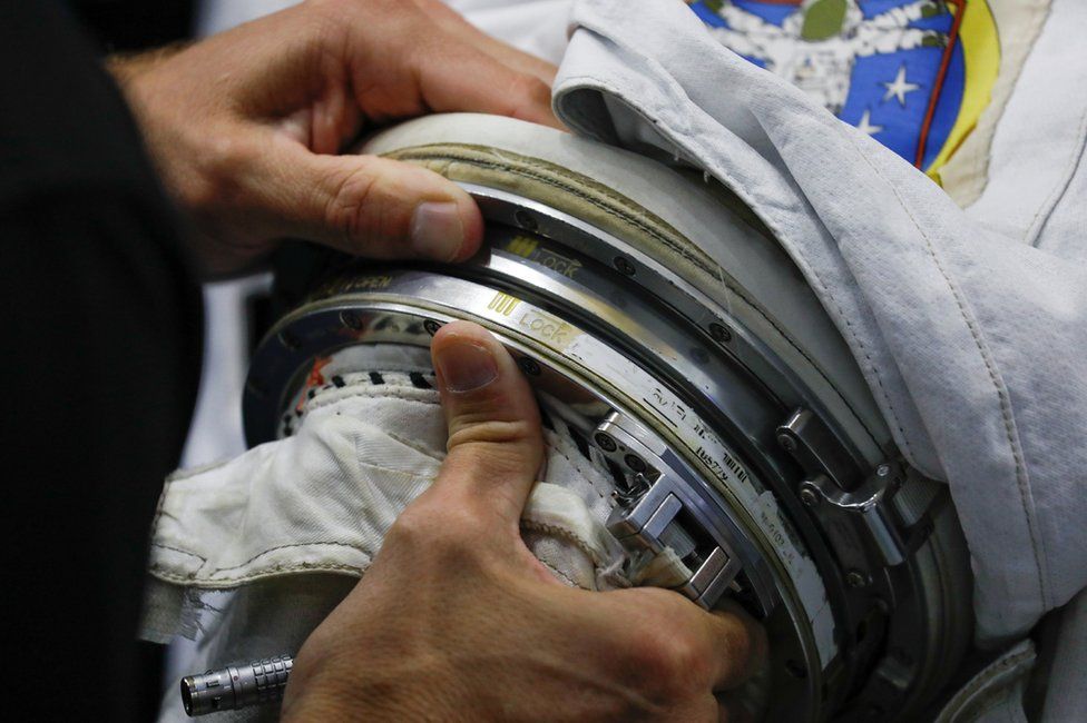 Astronauts train at the Johnson Space Center