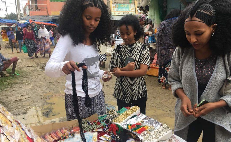 Women at a market in Mekelle, Ethiopia - Tuesday 21 August 2018