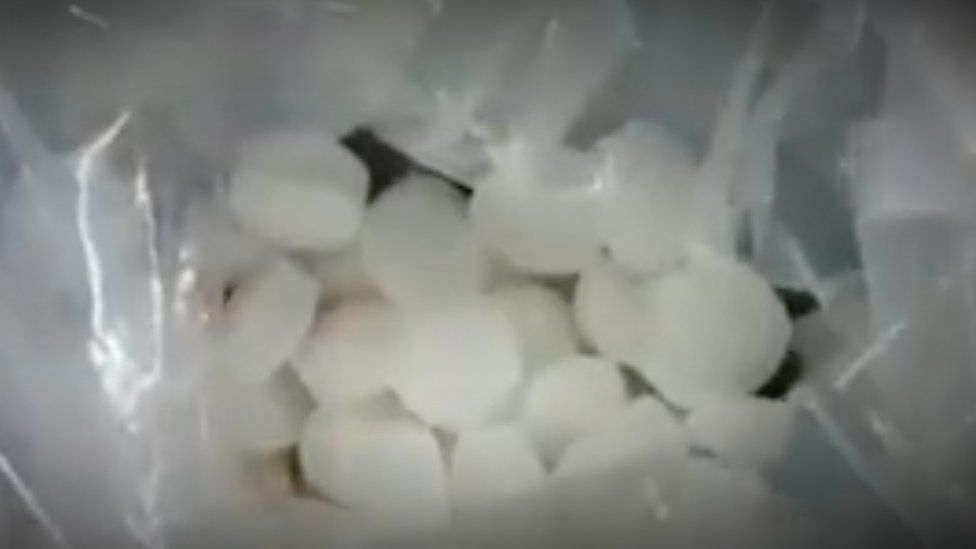 Screen grab of a Facebook video supposedly showing the deadly pills for sale