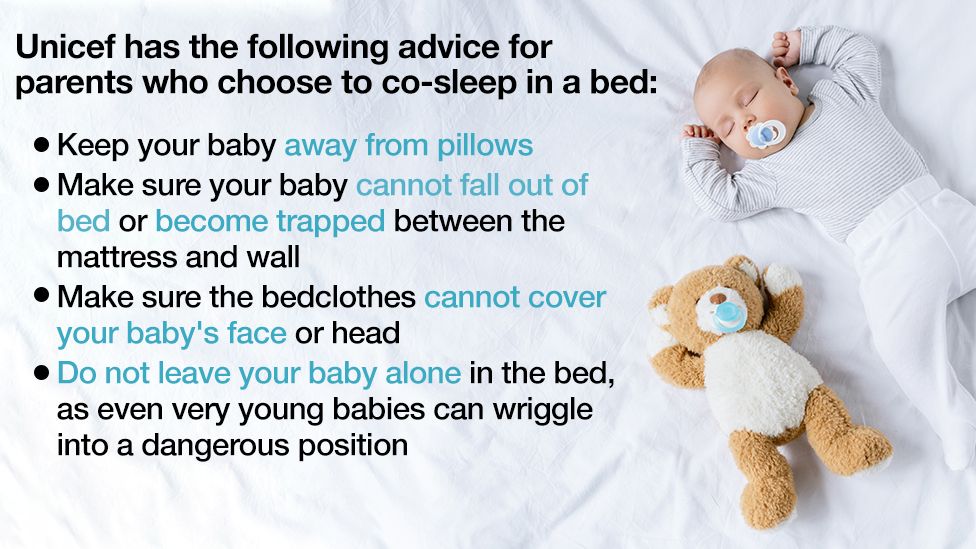Graphic with advice on co-sleeping
