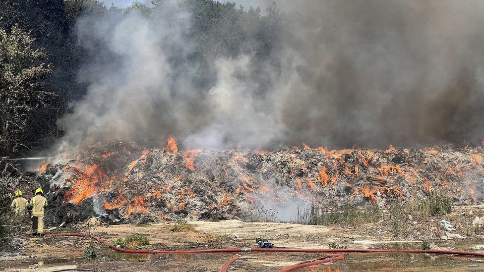 Recycling centre fire