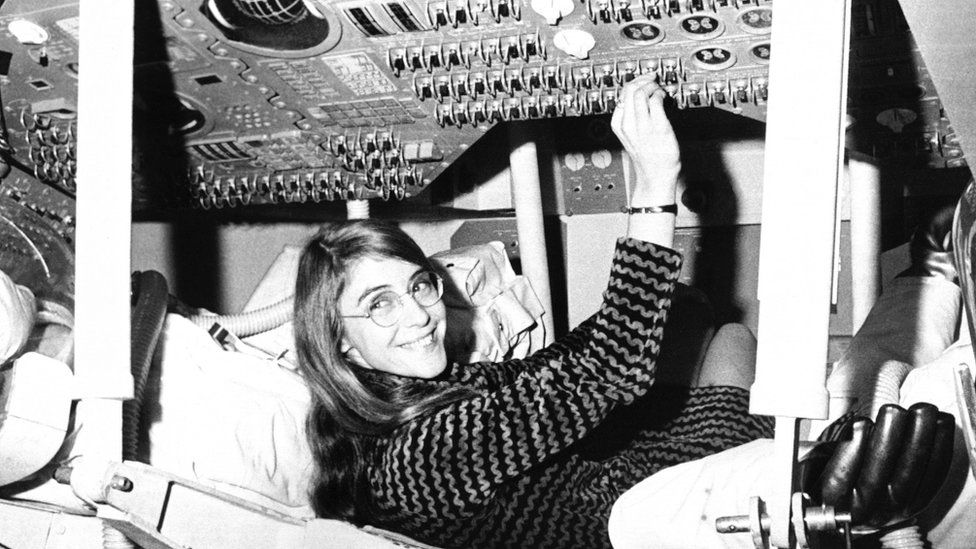 Margaret Hamilton in the 1960s, pictured with Nasa equipment