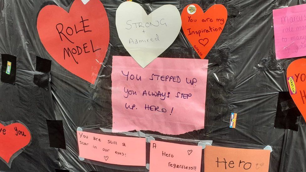 Messages posted on the defaced mural