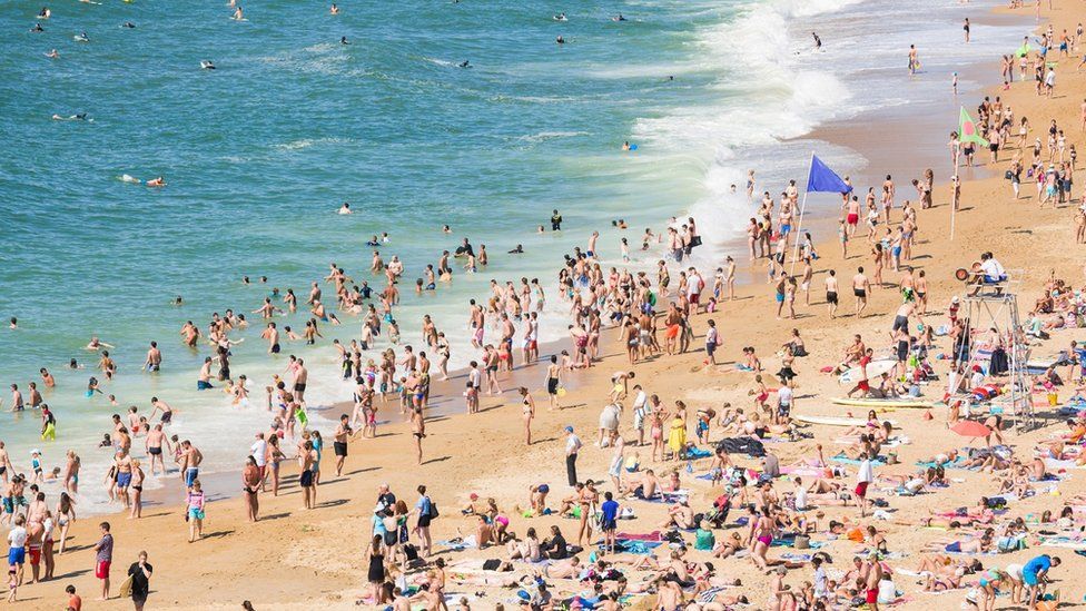 File photo of a crowded beach in France