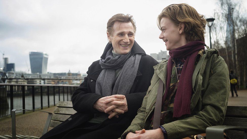 Liam Neeson and Thomas Brodie-Sangster