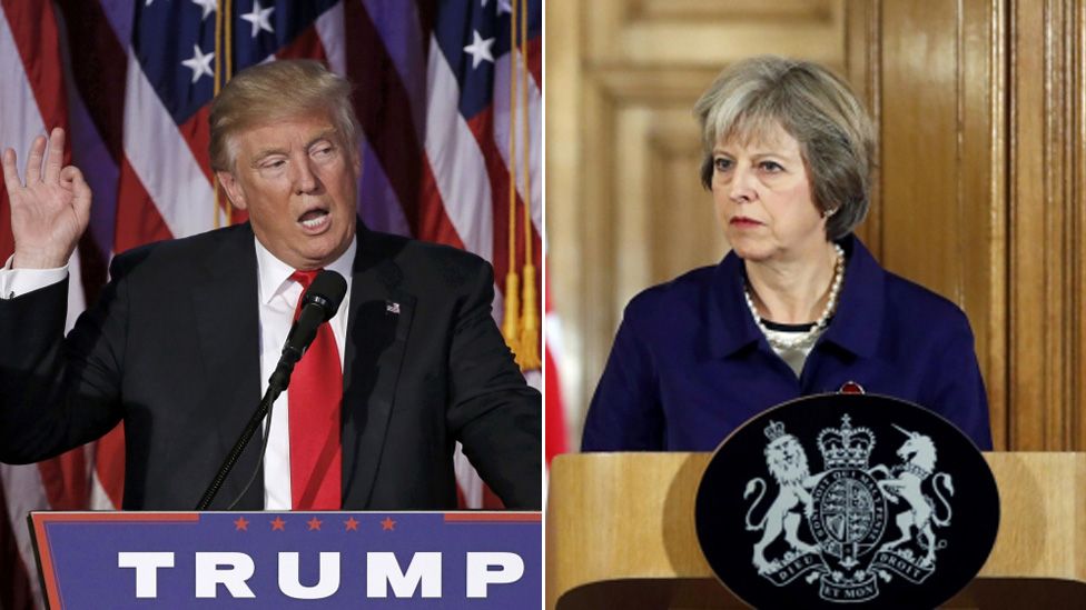 Donald Trump and Theresa May (composite image)