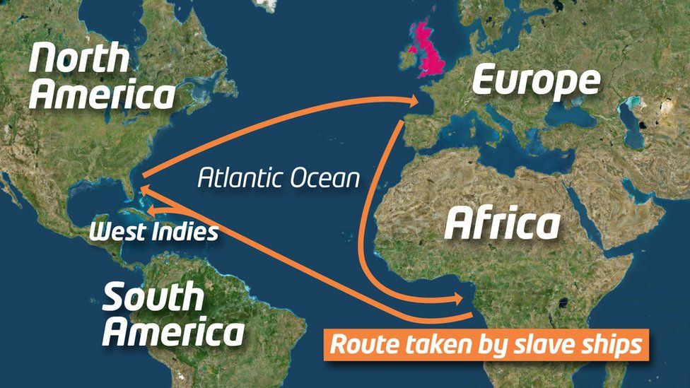 Map-showing-Atlantic-slave-trade.