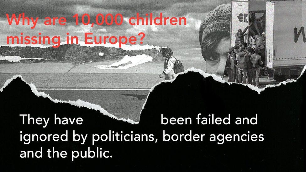 A graphic asking 'Why are 10,000 children missing in Europe?'