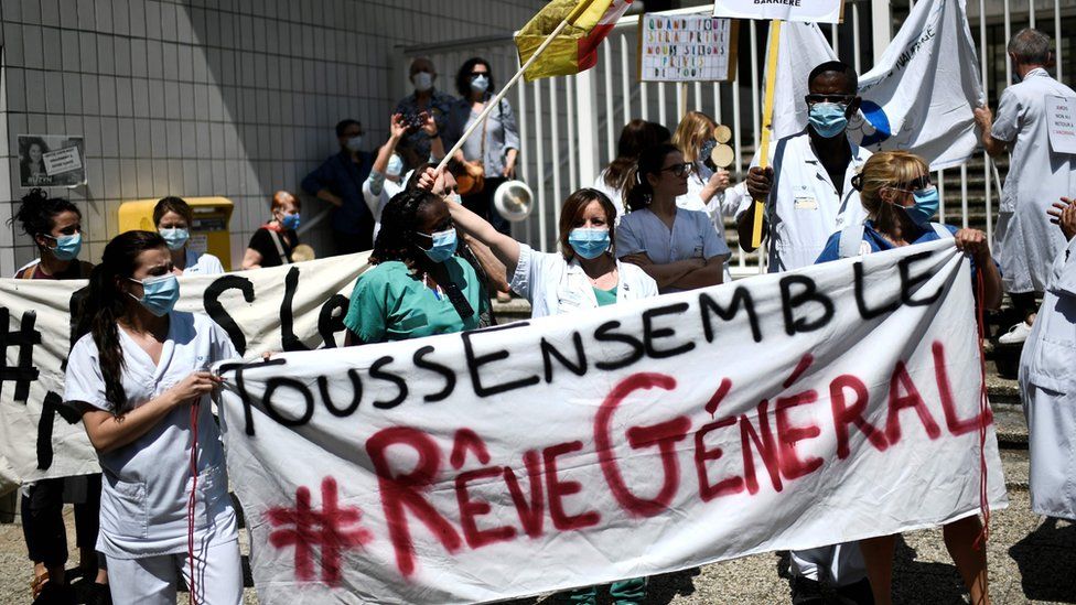 Protest at Robert Debre Hospital in Paris