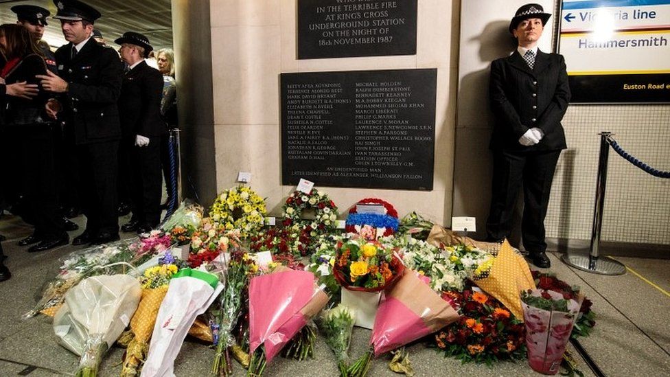 Flowers laid at King's Cross