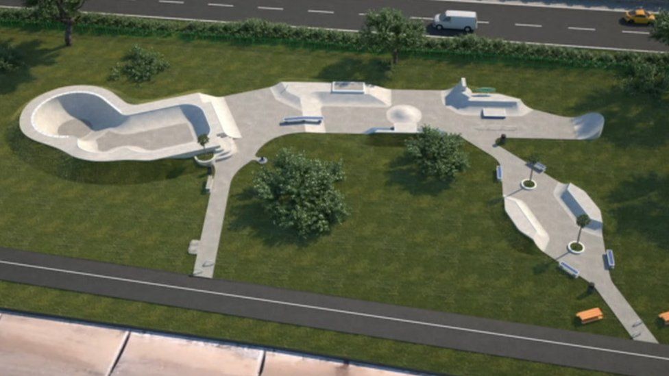 An artist impression of the proposed skate park