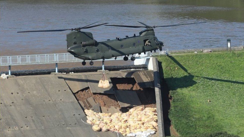 Bags being placed