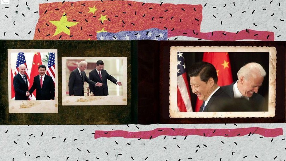 Composite graphic of President Biden and President Xi Jinping