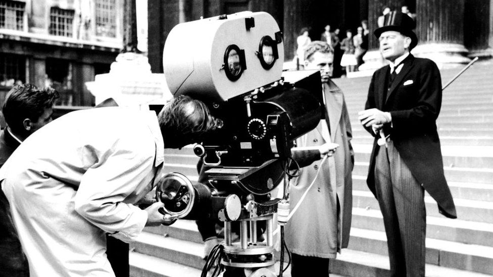 British director David Lean filming Lawrence of Arabia in 1962