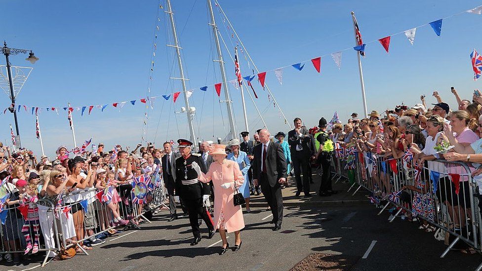 The Queen during her Diamond Jubilee visit to Cowes in 2012