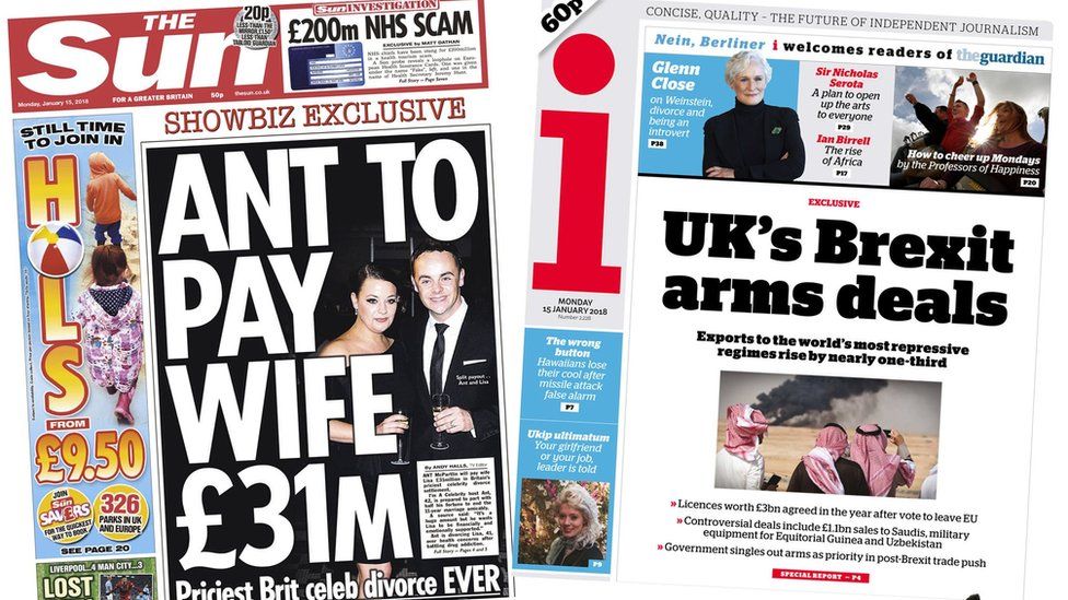 Monday's front pages