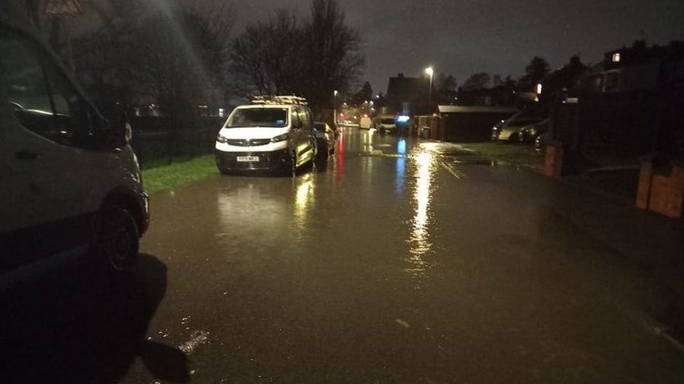 Flooding on Waverley Street in Worcester