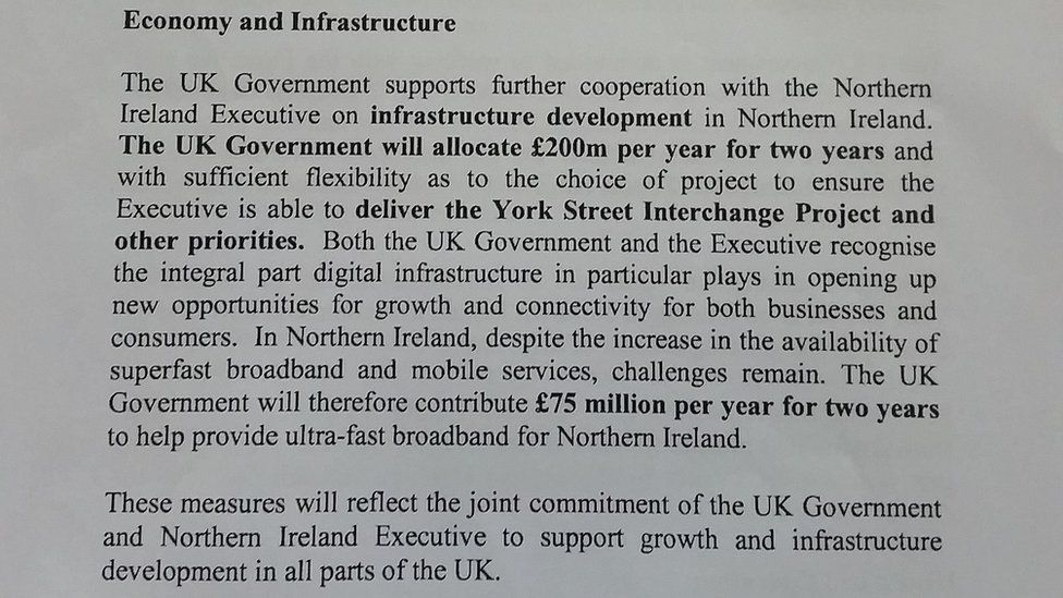 Economy and infrastructure section in Downing St deal