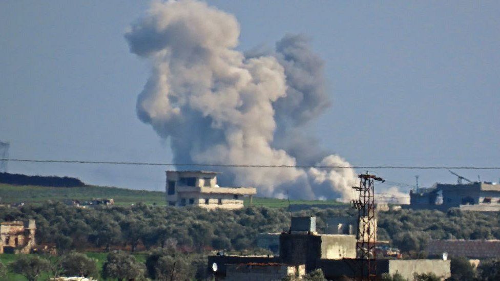 Air strike on town in Syria's Idlib province