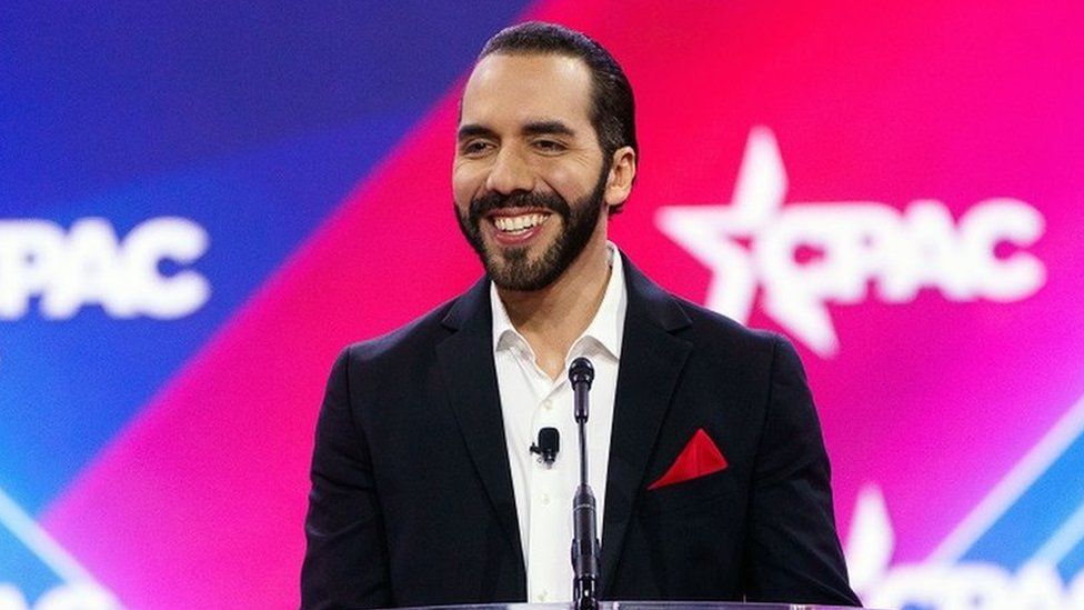 President of El Salvador Nayib Bukele delivers remarks during the Conservative Political Action Conference (CPAC) 2024 at National Harbor, Maryland, USA, 22 February 2024. The Conservative Political Action Conference is an annual political conference attended by conservative activists and elected officials from across the United States and beyond.