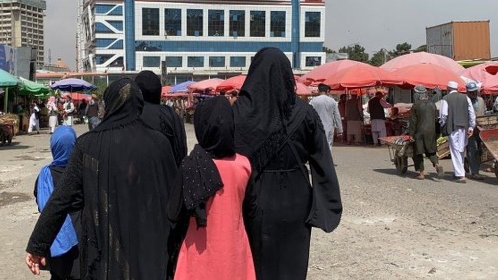 Women walk in the Taliban-controlled Kabul, Afghanistan. Photo: 19 August 2021