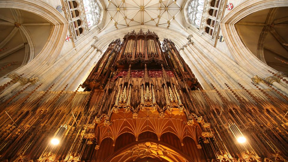 View of organ's pipes