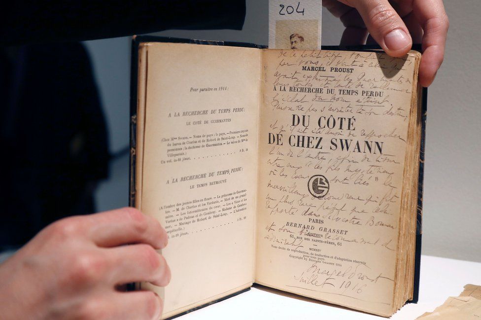 An original edition of Swann's Way, dated 1916