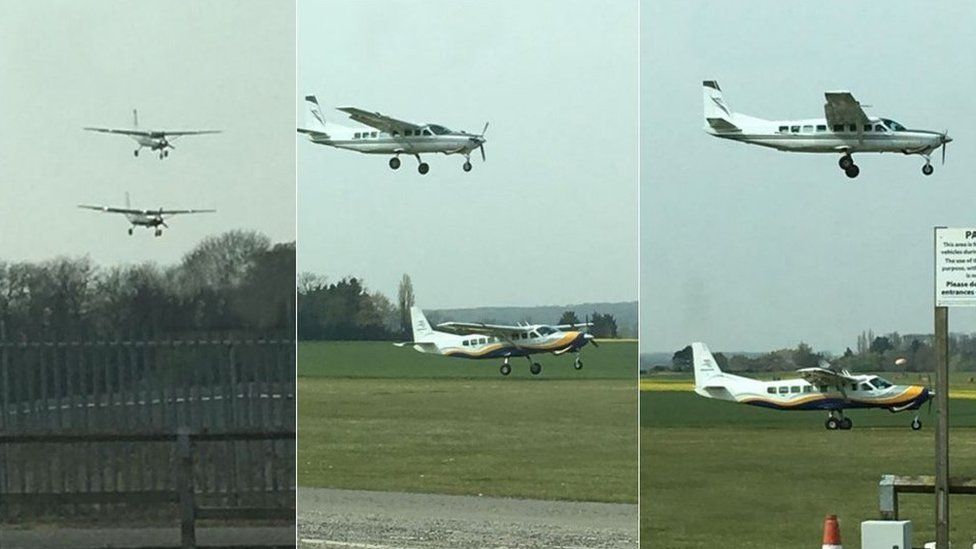 Photos show planes 'seconds from crash' at Sibson