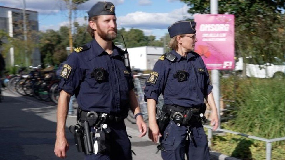 Police officers Martin Gunér and Pernilla Arvidson