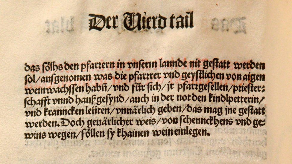 A copy of the Reinheitsgebot from 1516