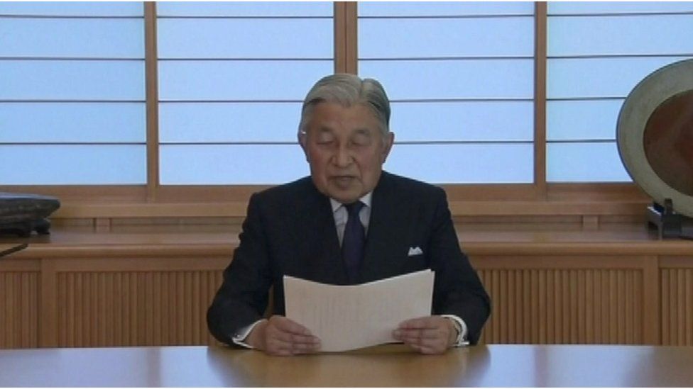 The Emperor making his televised address, 8 August 2016