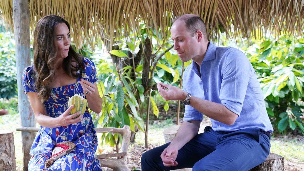 William and Catherine got to taste some of the farm's fruit