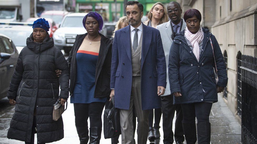Aamer Anwar and the Bayoh family arrive for the meeting