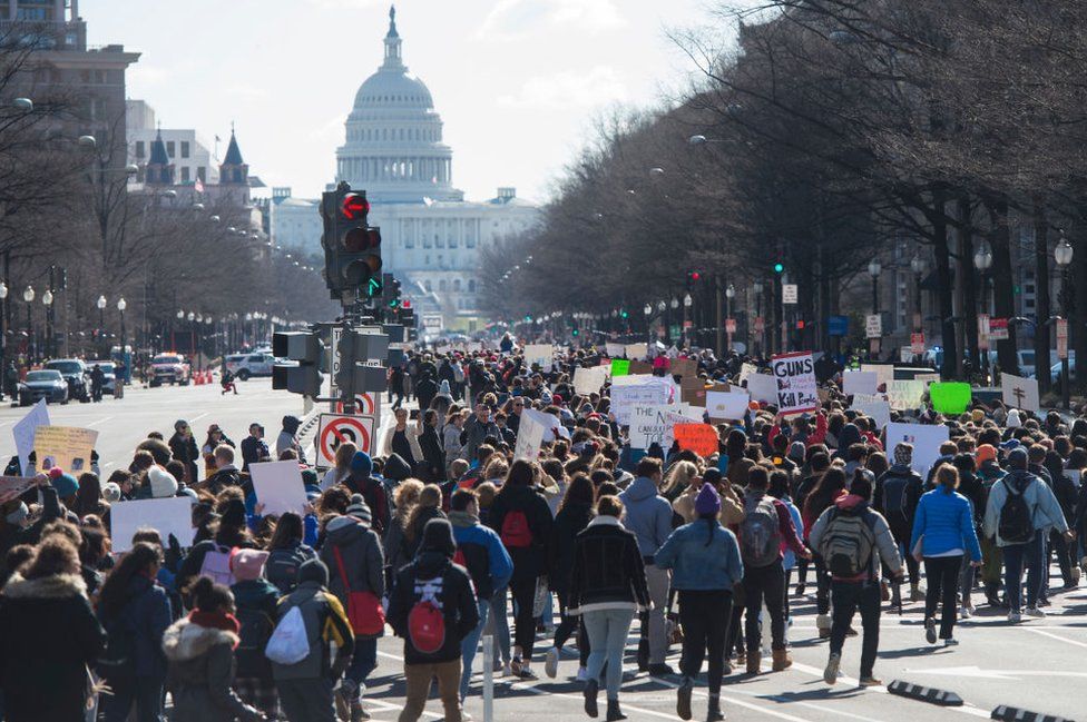 Students in the Washington DC area marched to Congress and the White House