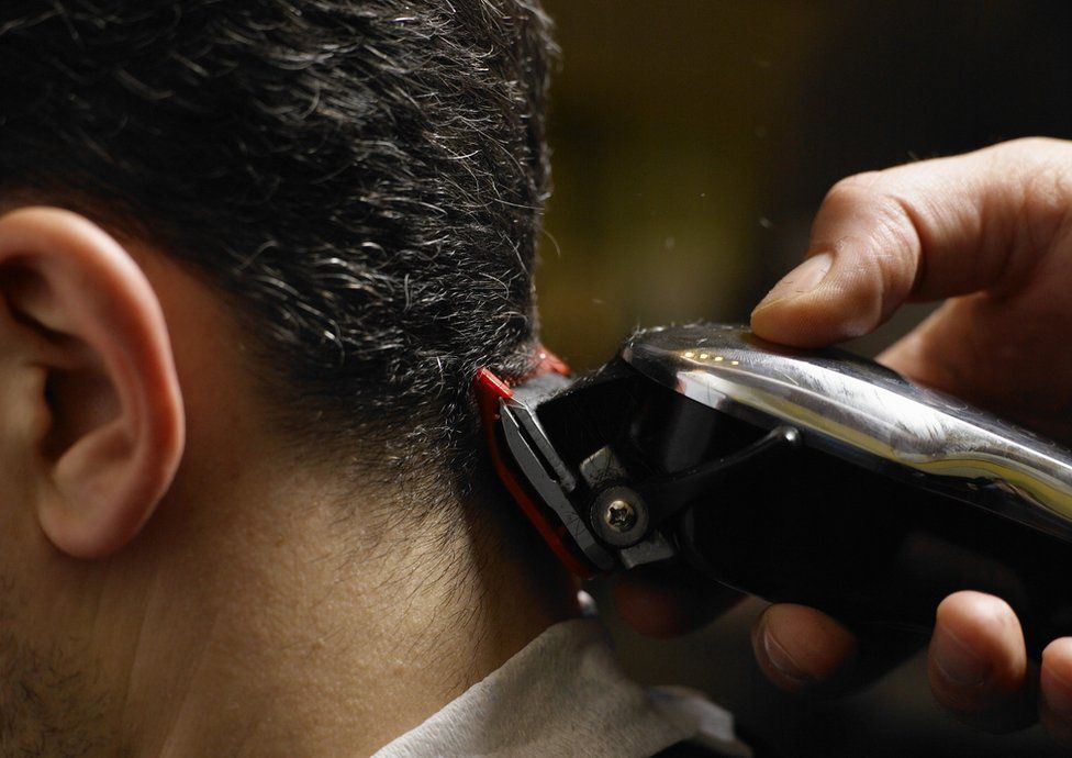 Man having hair cut