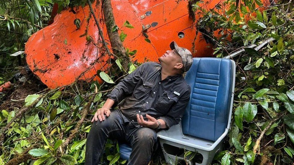 Dimitri Flores at the crash site in Panama