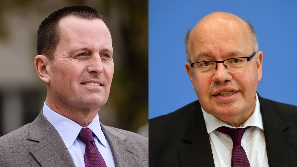 US Ambassador Richard Grenell (L) and German Economy Minister Peter Altmaier