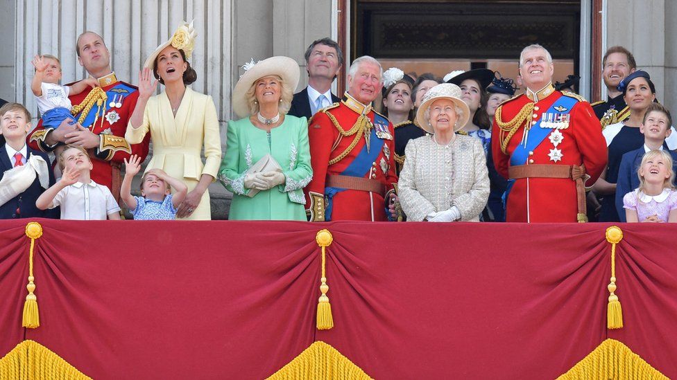 The Royal Family on the balcony for Trooping the Colour 2019