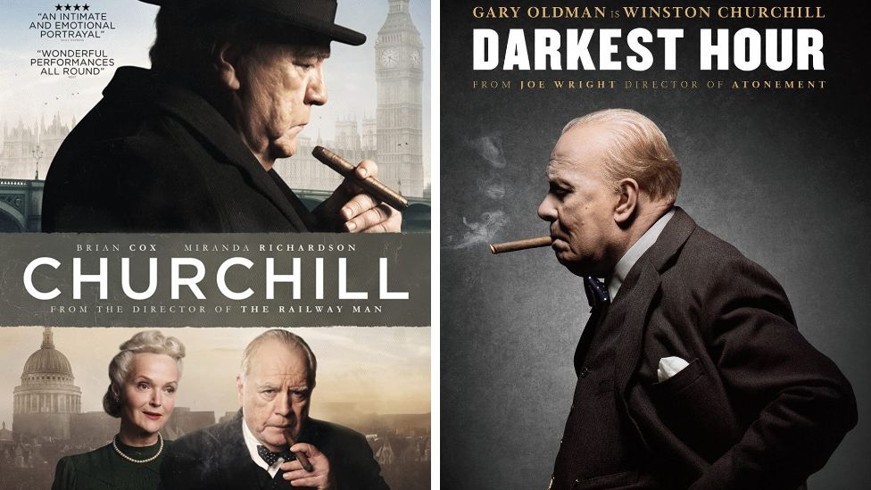 Постеры фильмов «Черчилль» и «Темные времена»