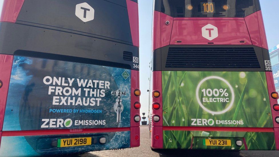 Two zero-emission buses